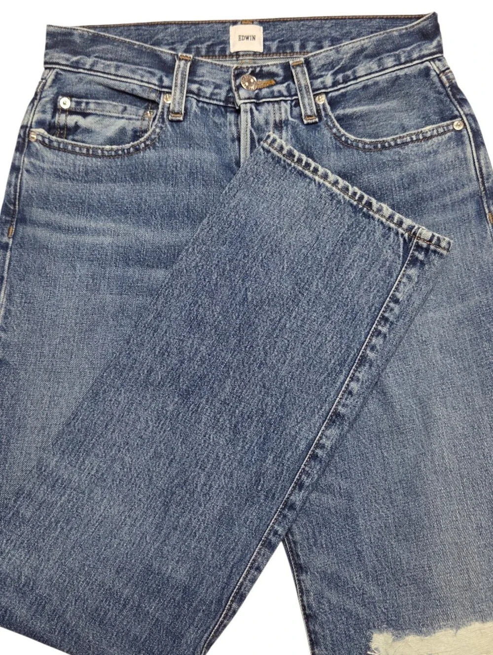 Edwin Sawyer Boyfriend Straight Leg Jeans Medium Wash Size 25